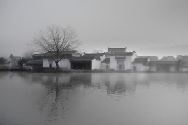 黄山，呈坎，水墨