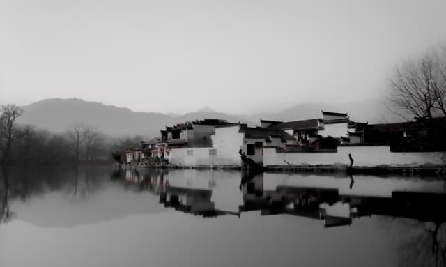 黄山，宏村，水墨
